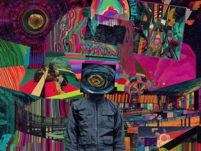 the Hidden World of the Dark Web psychedelic collage